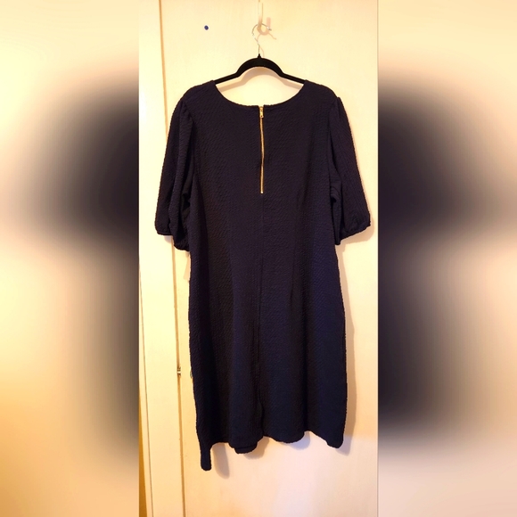 NWT Gorgeous London Times Navy Mid Sleeve Textured Plus Size Shift Dress 18W - Picture 3 of 10